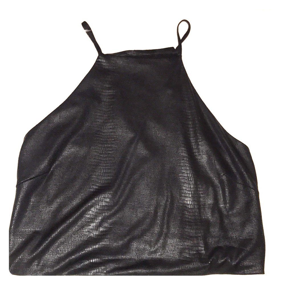 Black animal skin print tank top